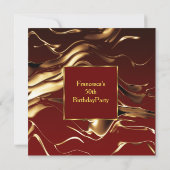 Invitation Populaire 50e anniversaire de fête Gold Bourgogne (Dos)