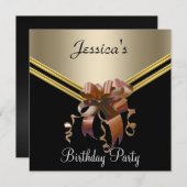 Invitation populaire Black Caramel et Bow Party (Devant / Derrière)