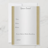 Invitation populaire d'anniversaire Ruban Blanc (Dos)