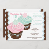 Invitation populaire de Miss 'N Nick Cupcake (Devant / Derrière)