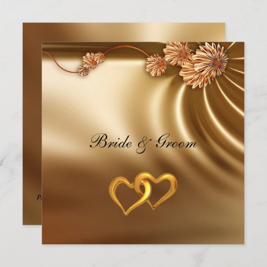 Invitation Populaire Élégante Mariage (Devant / Derrière)