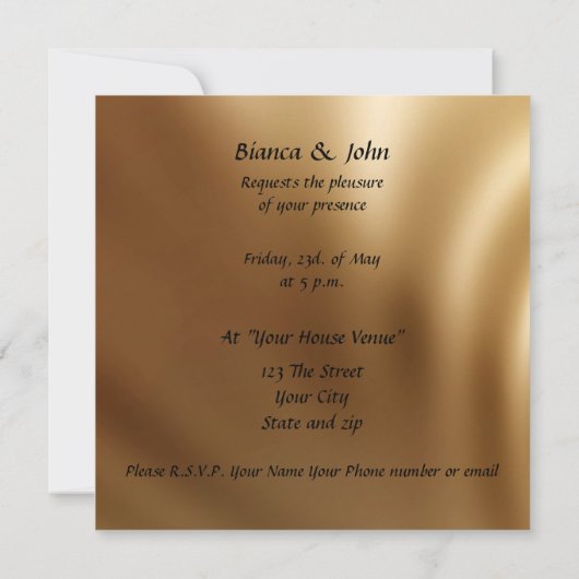 Invitation Populaire Élégante Mariage (Dos)