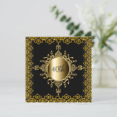 Invitation populaire fête d'anniversaire Noir et o (Debout devant)