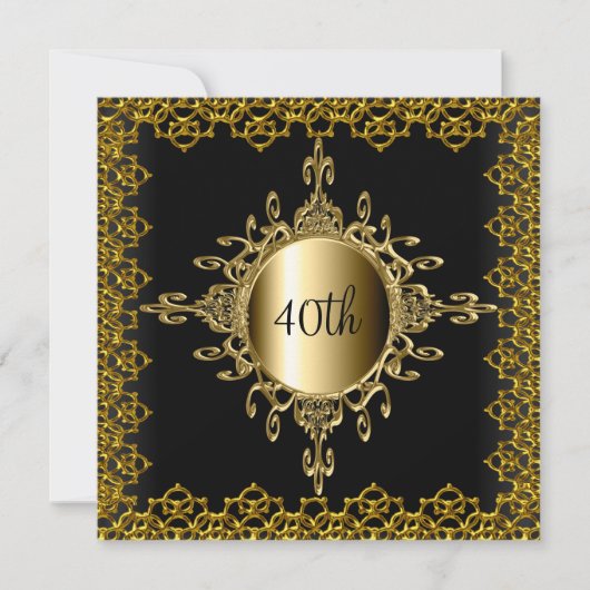 Invitation populaire fête d'anniversaire Noir et o (Devant)