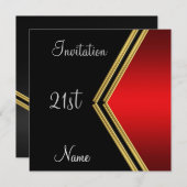 Invitation populaire Red Noir anniversaire (Devant / Derrière)
