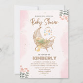Invitation populaire rose et Baby shower Brown (Devant)