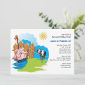 Invitation Porc dans l'invitation d'anniversaire de (Debout devant)