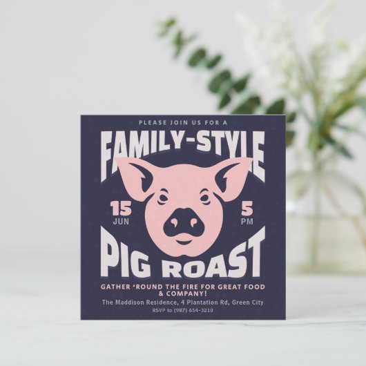 Invitation Porc rôti à la familiale (Debout devant)