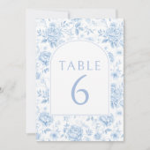 Invitation Porcelaine bleue Boho fleurie mariages numéros de  (Devant)