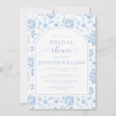 Invitation Porcelaine bleue Floral Boho Arch nuptiale douche (Devant)