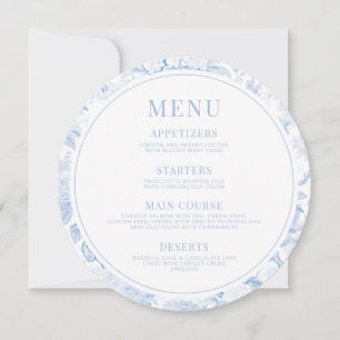 Invitation Porcelaine Bleue Mariage Menu Rond Téléchargement 