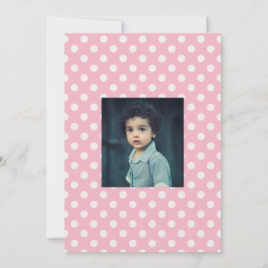 Invitation porcin rose de photo de fête (Dos)