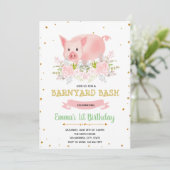 Invitation porcine d'anniversaire de ferme de (Debout devant)