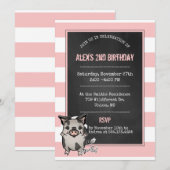 Invitation porcine mignonne de fête d'anniversaire (Devant / Derrière)