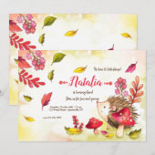 Invitation Porcupine Cutie fête d'anniversaire (Devant / Derrière)