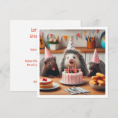 Invitation Porcupines excités célébrant l'anniversaire avec d (Devant / Derrière)