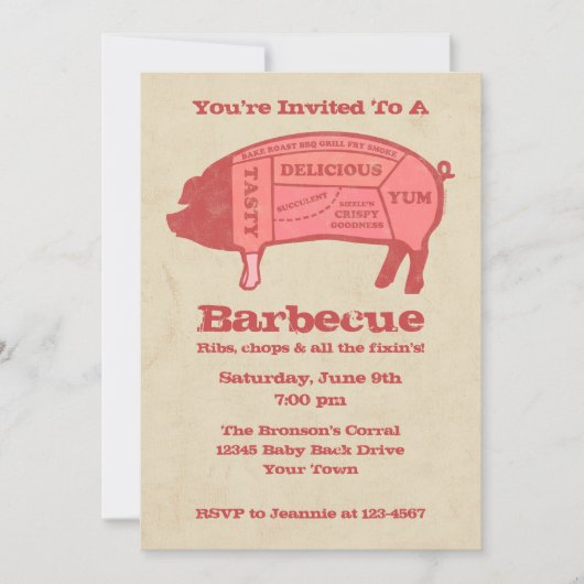 Invitation Porkaholic Custom Barbecue (Devant)