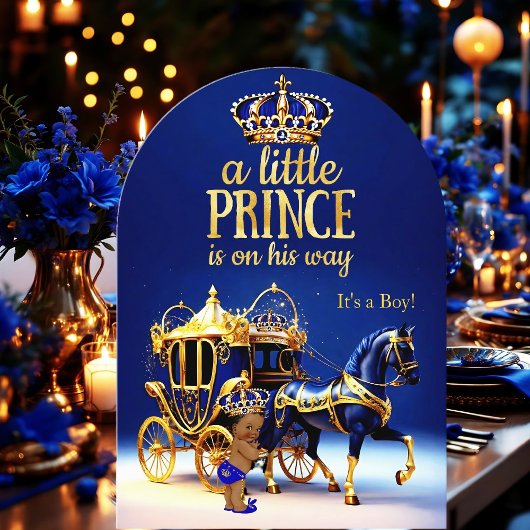 Invitation Port d'or bleu Prince Baby shower