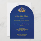 Invitation Port d'or bleu Prince Baby shower (Dos)