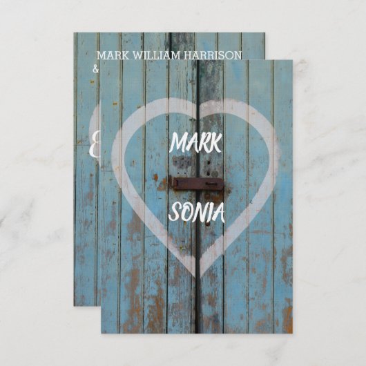 Invitation Portail rustique de campagne Parti d'engagement (Devant / Derrière)