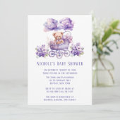 Invitation Porte adorable Teddy Bear Baby shower fille (Debout devant)