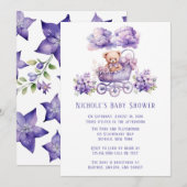 Invitation Porte adorable Teddy Bear Baby shower fille (Devant / Derrière)