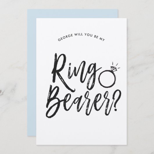 Invitation Porte-anneau | Style de texte personnalisé pour ma (Devant / Derrière)