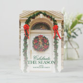 Invitation Porte avant avec couronne de Noël (Debout devant)