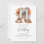 Invitation Porte avant Mariage Automne Code QR Rsvp (Devant)