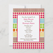 Invitation Porte-Baby shower rose et points Boho (Dos)