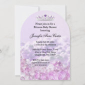 Invitation Porte-Baby showers pourpres de Princesse (Dos)