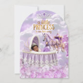 Invitation Porte-Baby showers pourpres de Princesse (Devant)