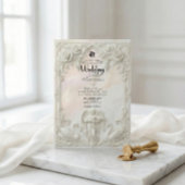 Invitation Porte baroque rococo ornée et mariage au chérubin