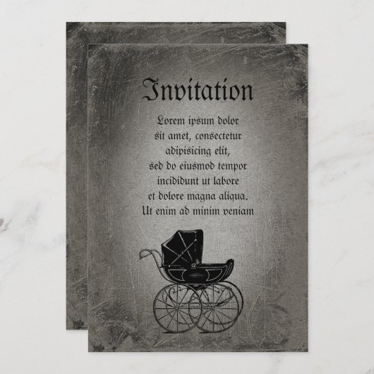 Invitation Porte-bébé gothique (Devant / Derrière)