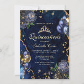 Invitation Porte Bleue Photo Quinceanera (Devant)
