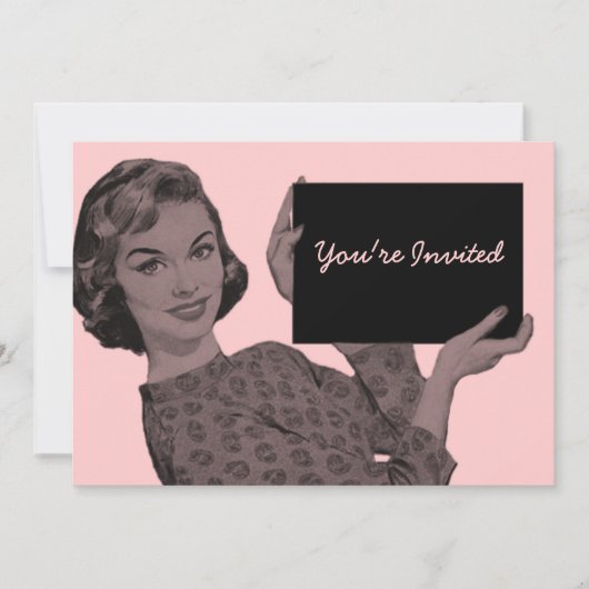 Invitation Porte - bloc rétro (Devant)