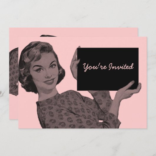 Invitation Porte - bloc rétro (Devant / Derrière)