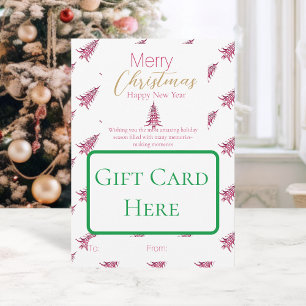 Invitation Porte-carte-cadeau de l'arbre de Noël Pagode Rouge
