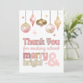 Invitation Porte-carte cadeau de remerciement de Noël en or r (Debout devant)