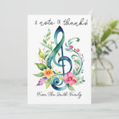 Invitation porte-carte cadeau musique professeur remerciement (Debout devant)