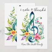 Invitation porte-carte cadeau musique professeur remerciement (Devant / Derrière)