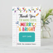 Invitation Porte-carte-cadeau pour enseignant Joyeux Noël Mer (Debout devant)