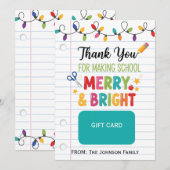 Invitation Porte-carte-cadeau pour enseignant Joyeux Noël Mer (Devant / Derrière)