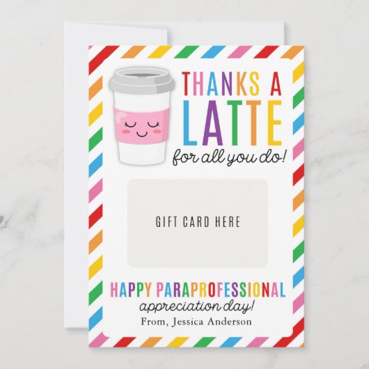 Invitation Porte-carte-cadeau pour la Journée d'appréciation  (Devant)