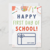Invitation Porte-carte-cadeau pour le premier jour d'école (Devant)