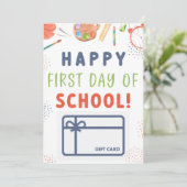 Invitation Porte-carte-cadeau pour le premier jour d'école (Debout devant)