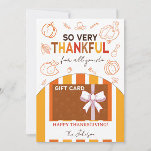Invitation Porte-carte de remerciement de Thanksgiving pour l