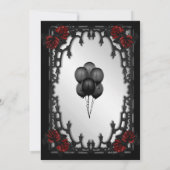 Invitation Porte de fer à Fête des mariées gothique Rose roug (Dos)