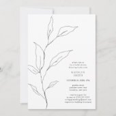 Invitation Porte de feuille d'olive verte Fête des mariées si (Devant)