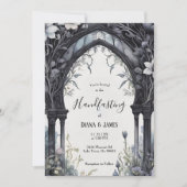 Invitation Porte de jardin fleuri gothique Pagan Handfasting (Devant)
